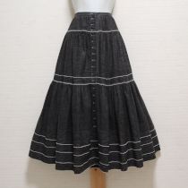 黒ピンタックデニムスカート