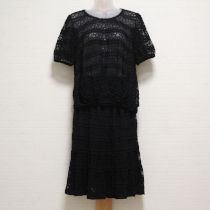 黒レースシアカットソー&スカート【9号】