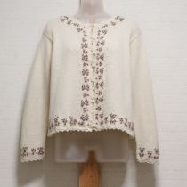 田園詩◇オフ白薔薇刺繍ニットカーディガン【M】