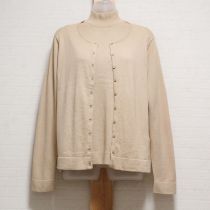 ベージュカシミヤ混ニットアンサンブル