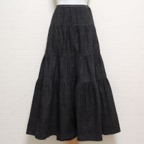 黒デニムティアードスカート【L】