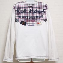 白ビエラチェック使いTシャツ【M】