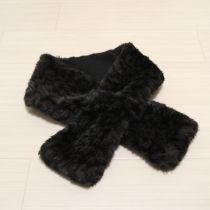 こげ茶×黒レオパードエコファーマフラー