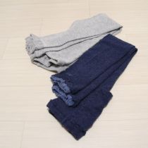 グレー×青裾フリルレギンス2点セット