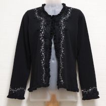 黒モチーフ&スパン刺繍カーディガン