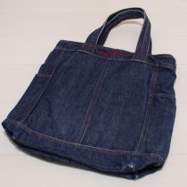 紺ロゴ刺繍デニムトートバッグ