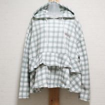 薄荷little sunny biteコラボチェック段々フリルフーディ【F】