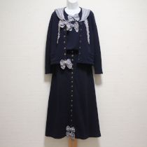 紺オリチェ使いカットソー3点セット