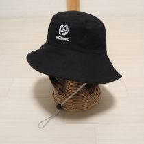 黒カメリア刺繍バケットハット