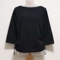 黒ロゴ刺繍シャーリングカットソー【L】