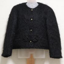 黒トリミングモヘアジャケット