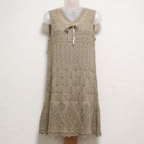 ベージュ模様編みニットチュニック【9号】