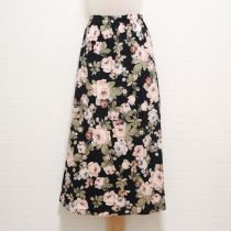 紺薔薇柄カットソースカート