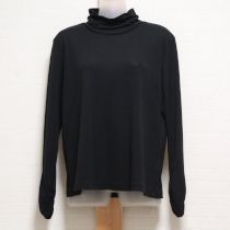黒シャーリングタートルネックカットソー【4(11号)】