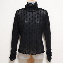 黒チュールフロッキーハイネックカットソー【9号】