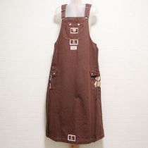 茶ネーム使いハニーベア刺繍ジャンパースカート