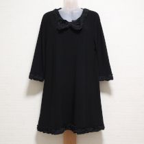 黒リボン付きカットソーチュニック【4(11号)】