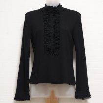 黒フリル使いハイネックカットソー【9号】