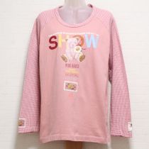 ピンクギンガムくま長Tシャツ【L】