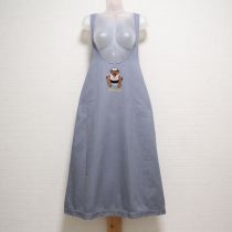 ブルーグレースイムくま刺繍ジャンパースカート