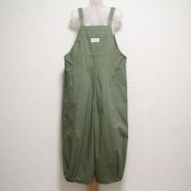 カーキロゴ刺繍サロペットパンツ