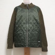 エーグル◇カーキキルティング×ニットジップカーディガン【M】