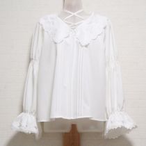 アクシーズファム◇生成薔薇刺繍襟ブラウス【M】
