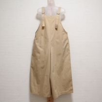 ベージュロゴ刺繍サロペットパンツ
