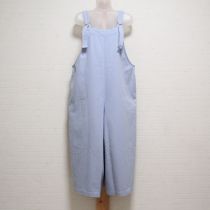 サックスソフトデニムサロペットパンツ
