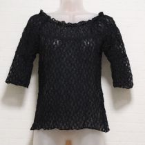 黒ストレッチレースカットソー