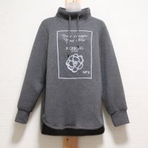 グレーロゴダンボールニットチュニック