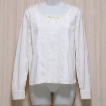 オフ白レース×ピンタックローン使いカットソー【4(11号)】