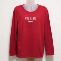 赤カラフルロゴ長Tシャツ