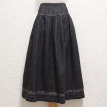 黒はさみレース使いデニムスカート