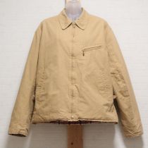 クリーム系裏中綿チェックチノジップジャケット
