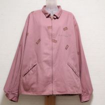 ピンク系ロゴ入りワッペン&チェックリバーシブルジャケット【L】