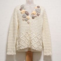 生成グラデーションローズモチーフカーディガン