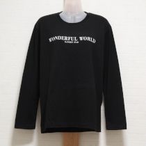 黒ロゴプリント長Tシャツ