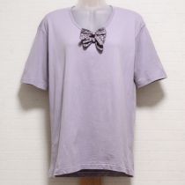 パープル水玉リボンTシャツ