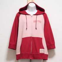 赤系【P】ロゴワッペン×ネーム配色パーカー【4(L)】