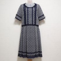 紺ラッセルリングレースワンピースインナー付き【3(9号)】
