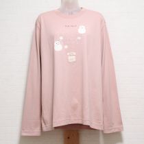 ピンク雪だるまうさぎ長Tシャツ【3(M)】