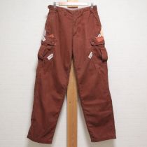 茶パッチワークカーゴパンツ