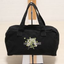 黒白つめ草刺繍バッグ