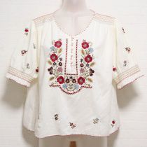 生成刺繍フォークロアローンブラウス