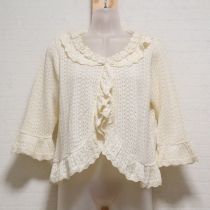 生成花モチーフニットカーディガン