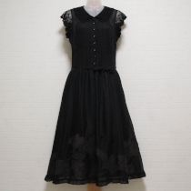 黒リリーパッチワークローンワンピース【9号】