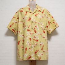 イエロー金魚柄アロハシャツ【L】