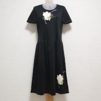 黒くちなしリボンカットソーワンピース