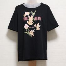 黒チューリップうさぎptTシャツ【4(L)】